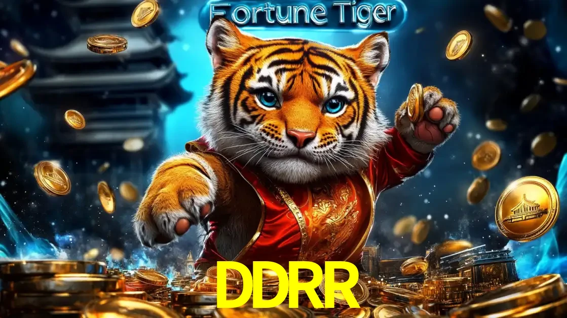 Imagem promocional do jogo de slot Fortune Tiger, com um tigre majestoso em traje tradicional cercado por uma fortuna em moedas de ouro, disponível agora no cassino DDRR.